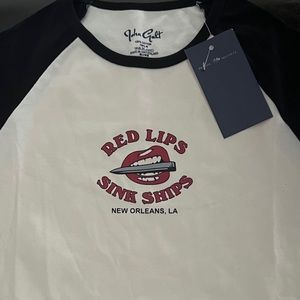 red lips sink ships ringer tee